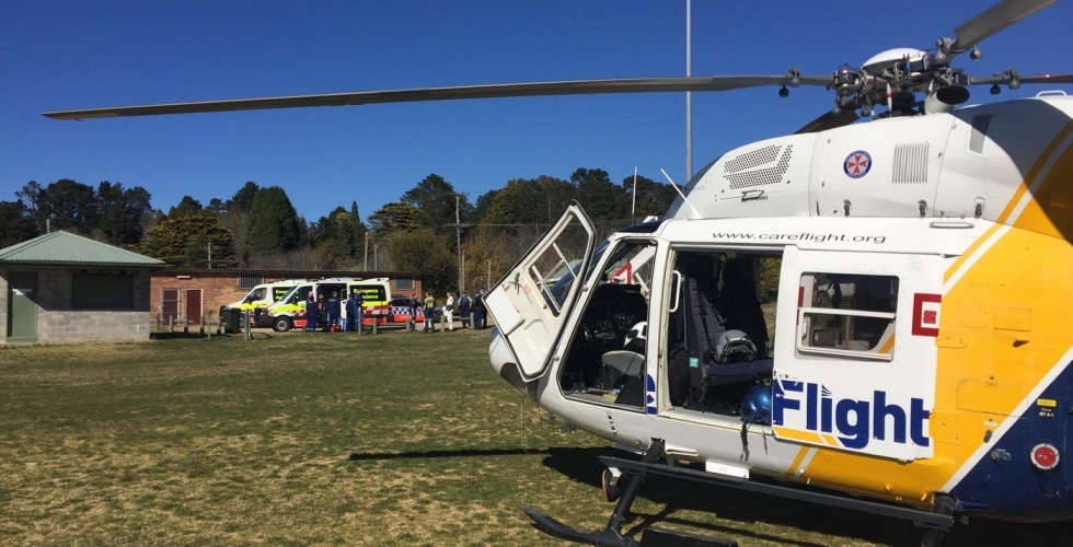 Motorcyclist airlifted to hospital after vehicle collision - CareFlight