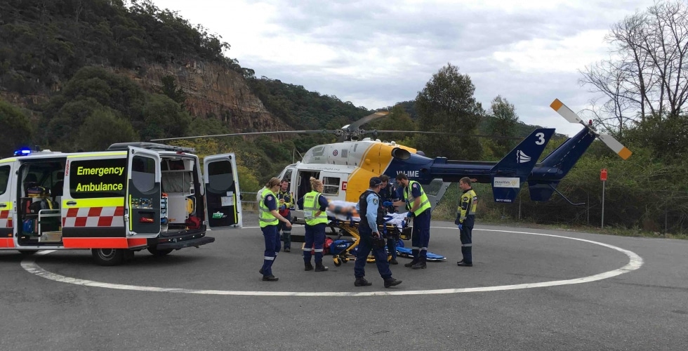 Man flown to hospital after motorbike collides with wall - CareFlight