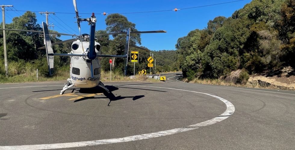 Motorcyclist in critical condition airlifted to hospital - CareFlight