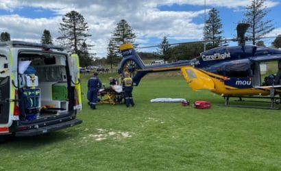 H145 and PTV on a field, whilst a patient is loaded