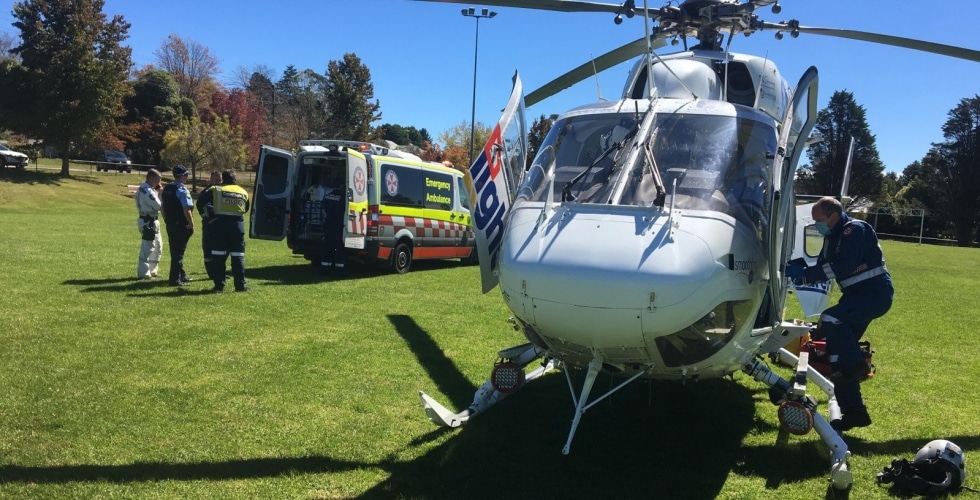 Motorcyclist airlifted after crash in Blue Mountains CareFlight Motorcyclist airlifted after crash in Blue Mountains CareFlight