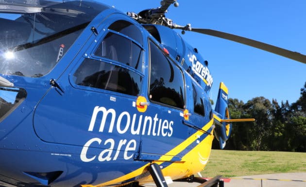 Mounties Care CareFlight helicopter