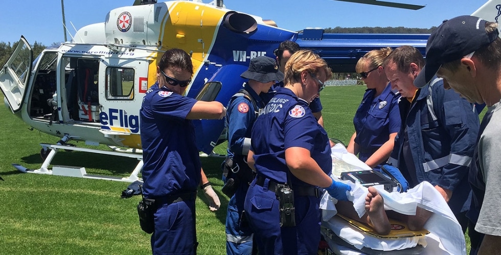 Spinal Injuries Man Airlifted To Hospital - CareFlight