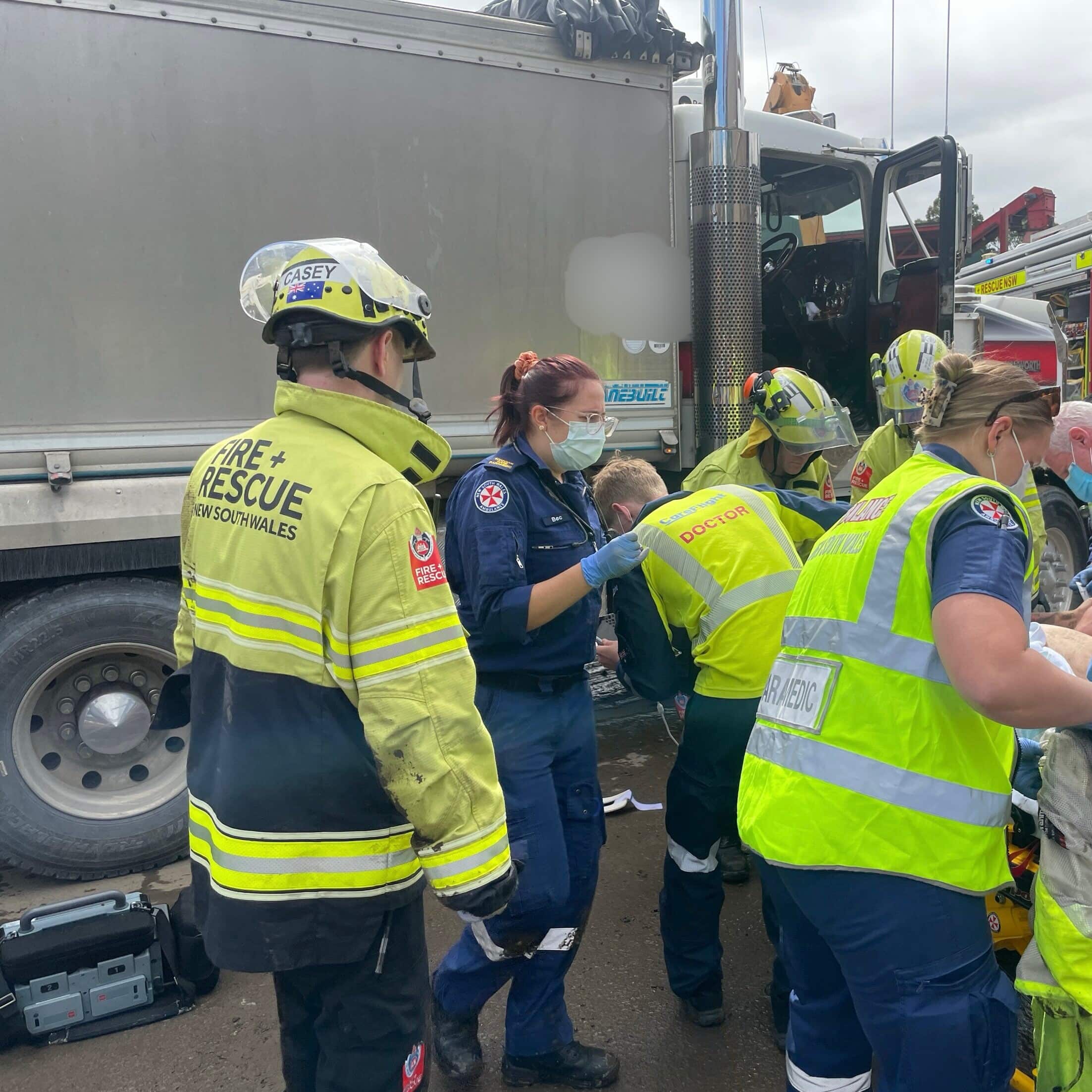 Woman run over by truck in scrap metal yard, Kings Park CareFlight
